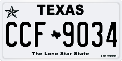 TX license plate CCF9034