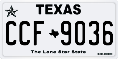 TX license plate CCF9036