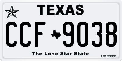 TX license plate CCF9038