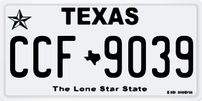 TX license plate CCF9039