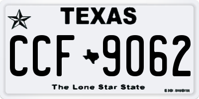 TX license plate CCF9062