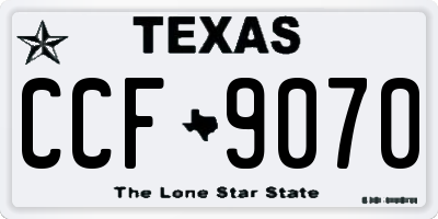 TX license plate CCF9070