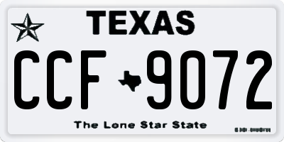 TX license plate CCF9072