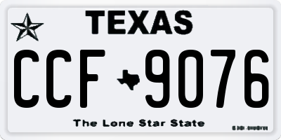 TX license plate CCF9076