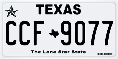 TX license plate CCF9077