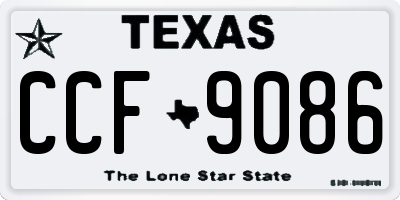 TX license plate CCF9086