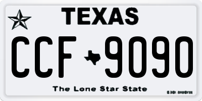 TX license plate CCF9090