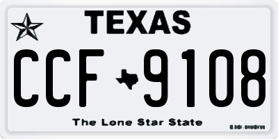 TX license plate CCF9108