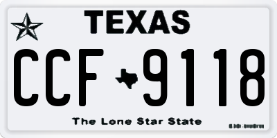 TX license plate CCF9118