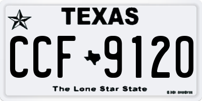 TX license plate CCF9120