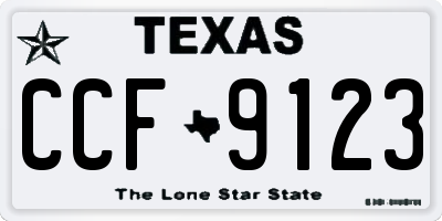 TX license plate CCF9123