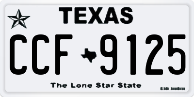 TX license plate CCF9125