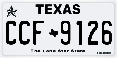 TX license plate CCF9126