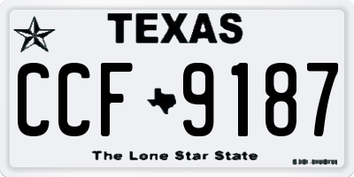 TX license plate CCF9187