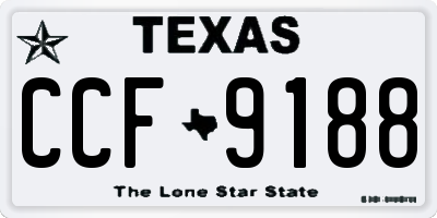 TX license plate CCF9188