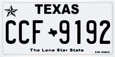 TX license plate CCF9192