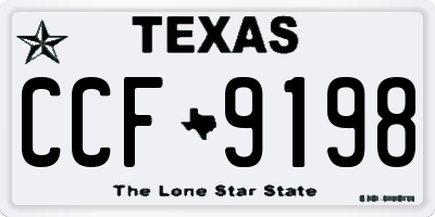 TX license plate CCF9198