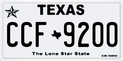 TX license plate CCF9200