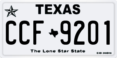 TX license plate CCF9201