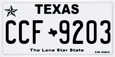 TX license plate CCF9203