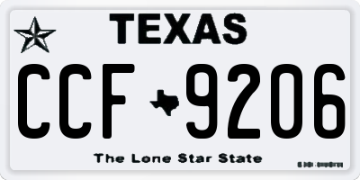 TX license plate CCF9206