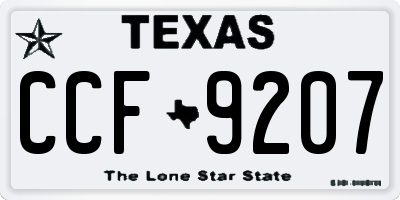 TX license plate CCF9207
