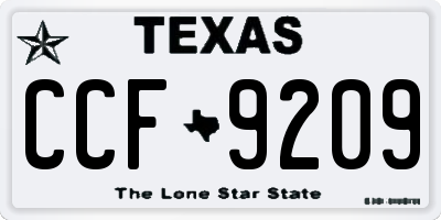 TX license plate CCF9209