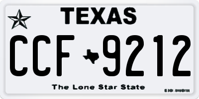 TX license plate CCF9212