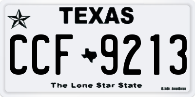 TX license plate CCF9213
