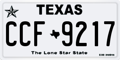 TX license plate CCF9217