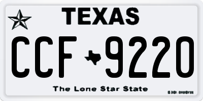 TX license plate CCF9220