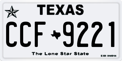 TX license plate CCF9221