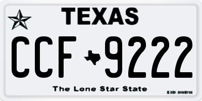 TX license plate CCF9222