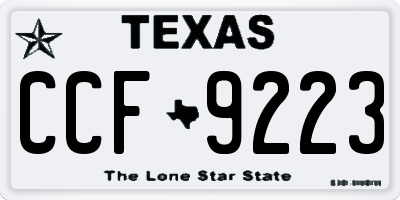 TX license plate CCF9223