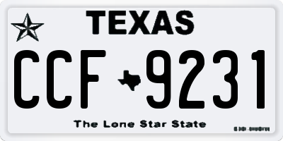 TX license plate CCF9231