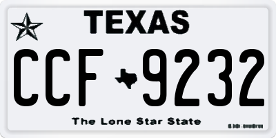 TX license plate CCF9232