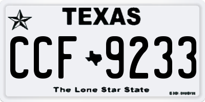 TX license plate CCF9233