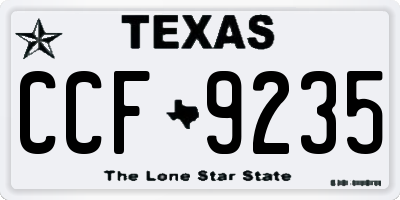 TX license plate CCF9235