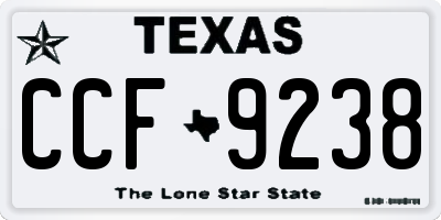 TX license plate CCF9238