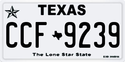 TX license plate CCF9239