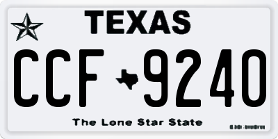 TX license plate CCF9240