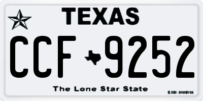 TX license plate CCF9252