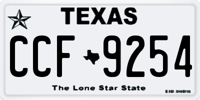 TX license plate CCF9254