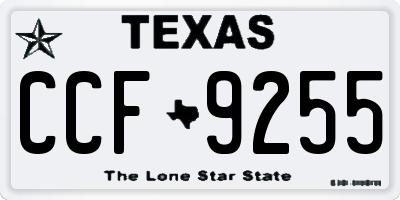 TX license plate CCF9255