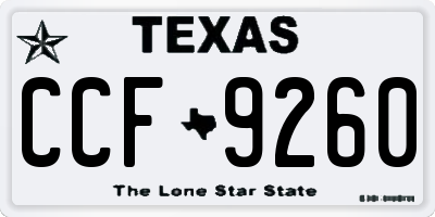 TX license plate CCF9260