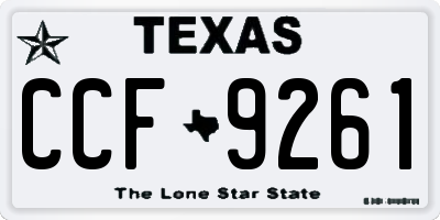 TX license plate CCF9261