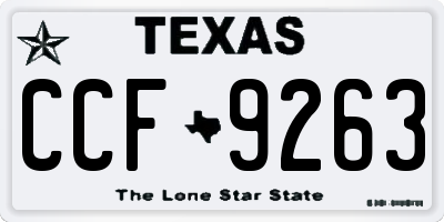 TX license plate CCF9263