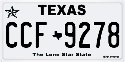 TX license plate CCF9278
