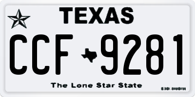 TX license plate CCF9281