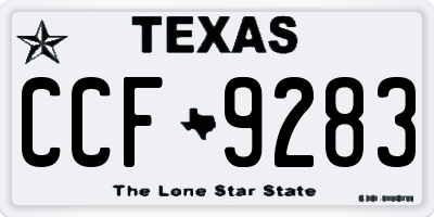 TX license plate CCF9283